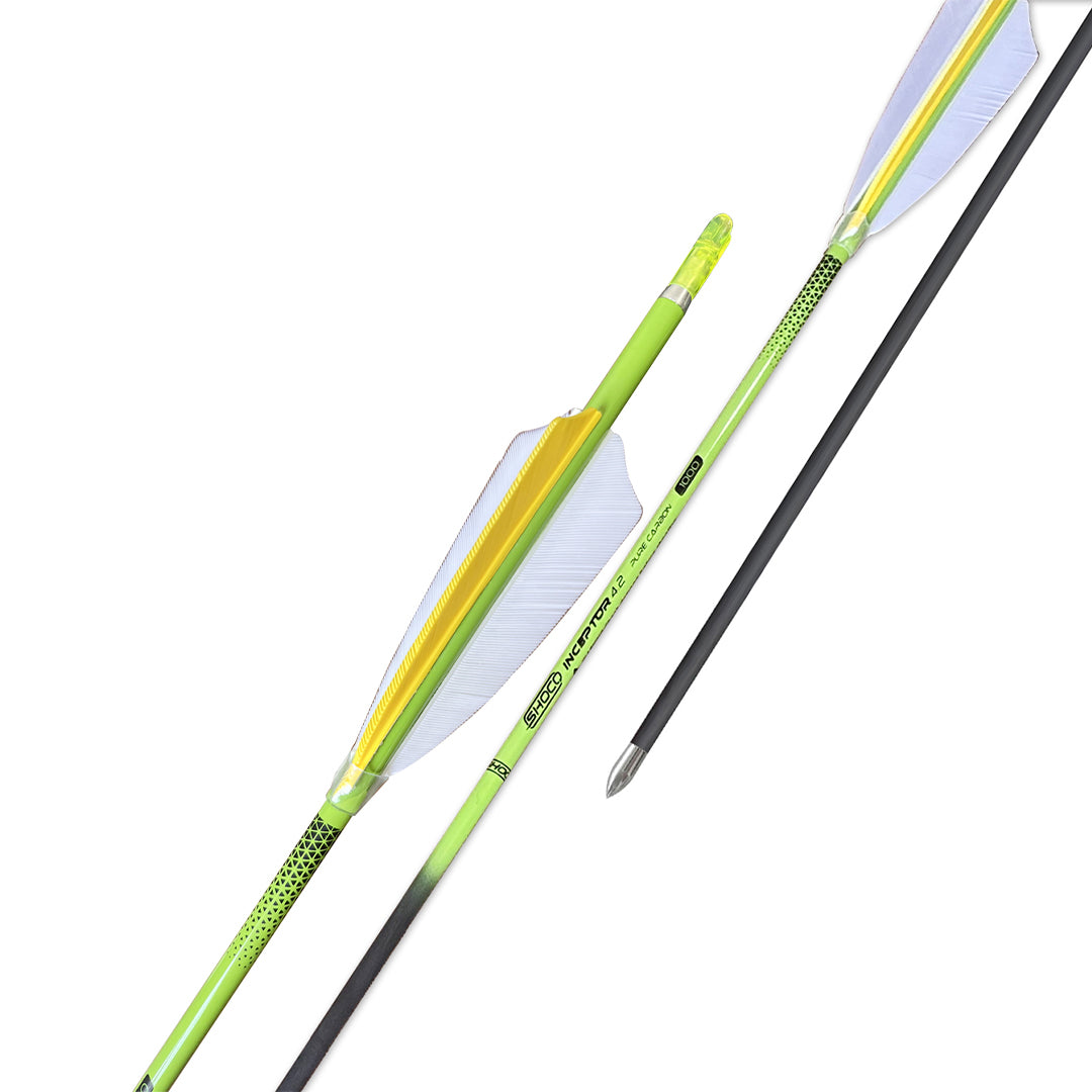 Shocq Inceptor 4.2 Carbon Arrows – Feathers with Point Installed PK/72