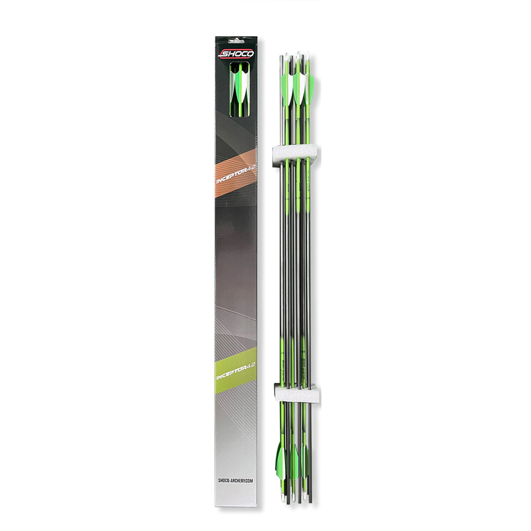 Shocq Fletched Arrow Inceptor 4.2 with Feathers/Point Installed | Unit 12